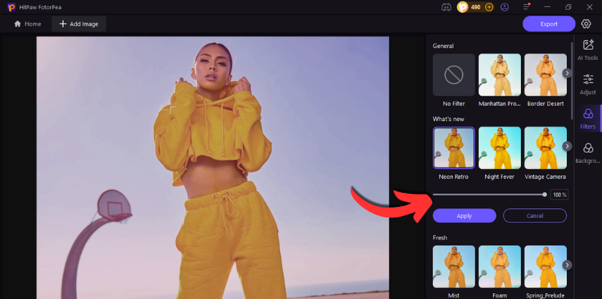 hitpaw fotorpea polaroid filter options