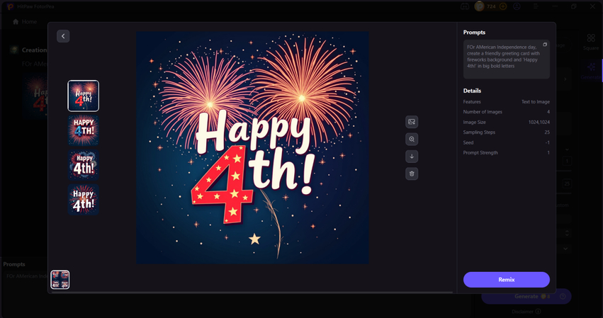 happy fourth fireworks card graphic
