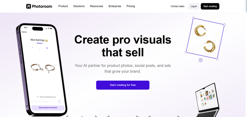 best design pickle alternative photoroom homepage screenshot