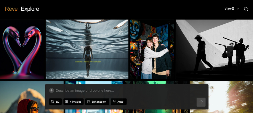 reve homepage screenshot