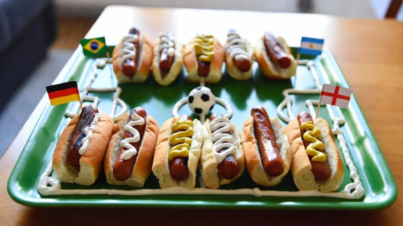 hot dogs served during football party