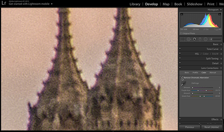 how to fix chromatic aberration