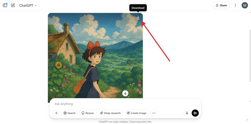 download the studio ghibli art from chatgpt