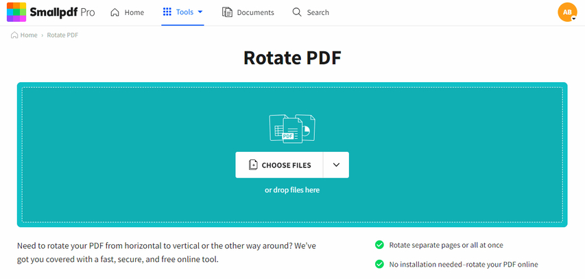 how to rotate a pdf