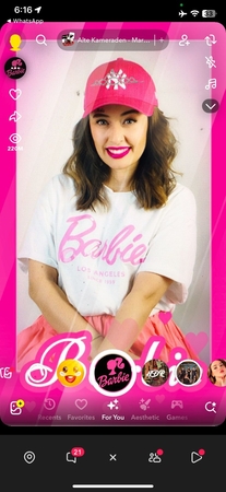 barbie filter on snapchat