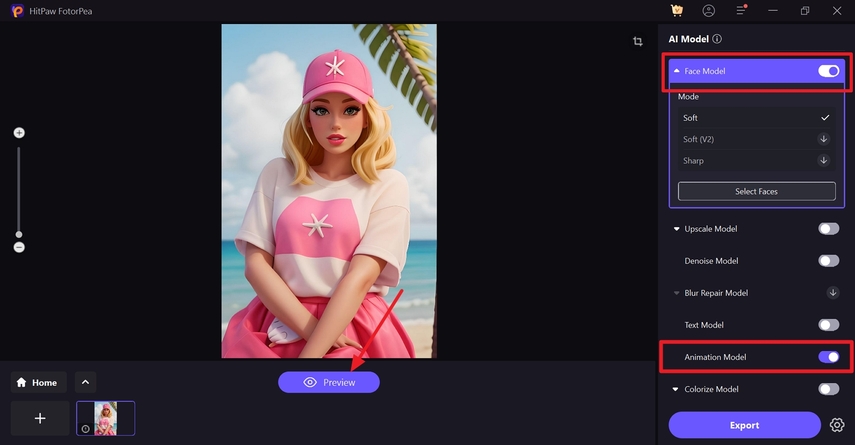 activate ai models and tap preview