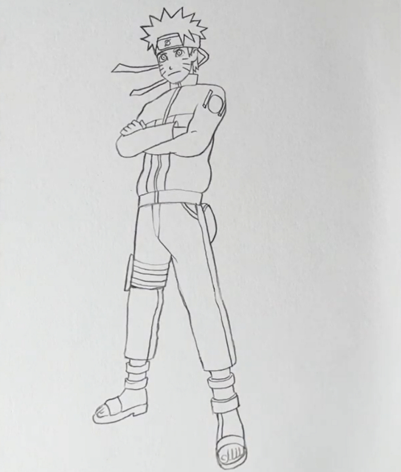 naruto drawing shoes with pencil