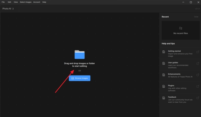 import a target image on topaz ai