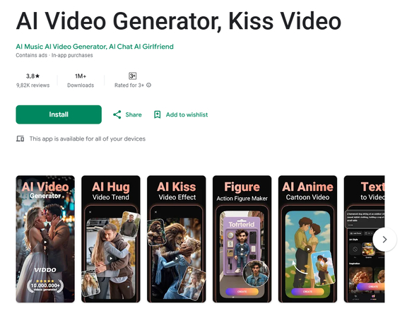 Generador de videos para simulador de beso con IA