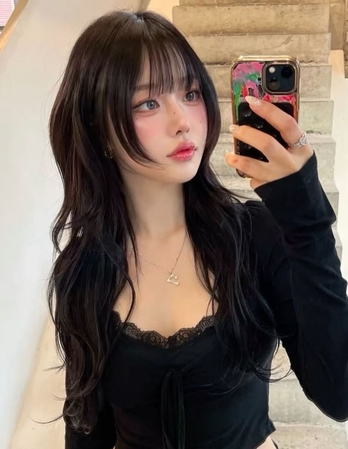 layered bangs for long hair
