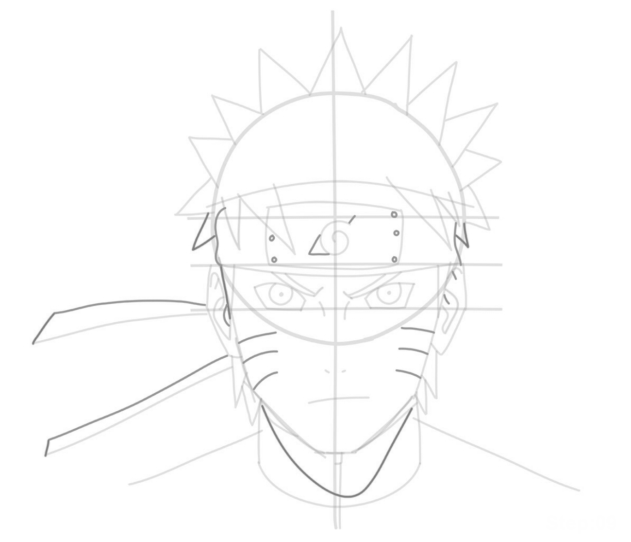 draw naruto whisker marks characters