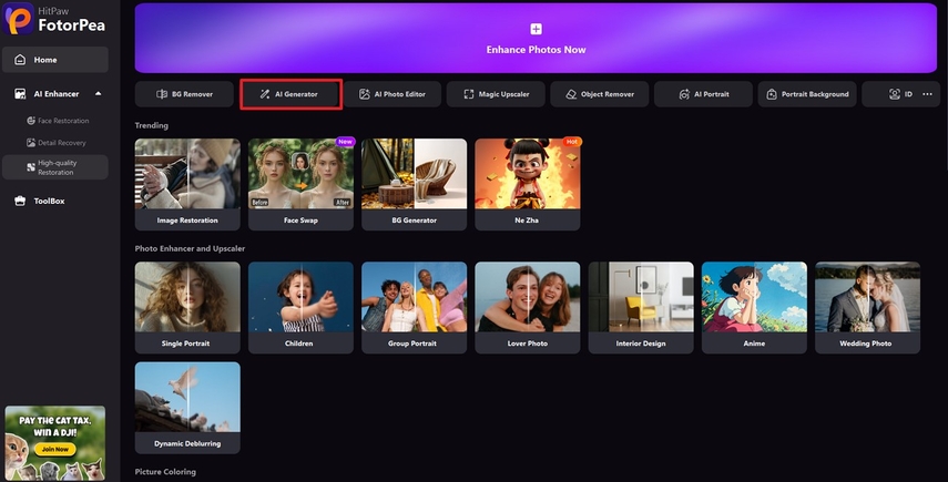install fotorpea to use ai generator