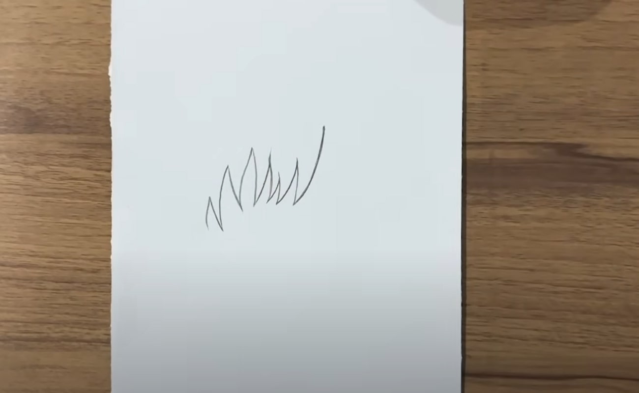 initiate by sketching hair spikes