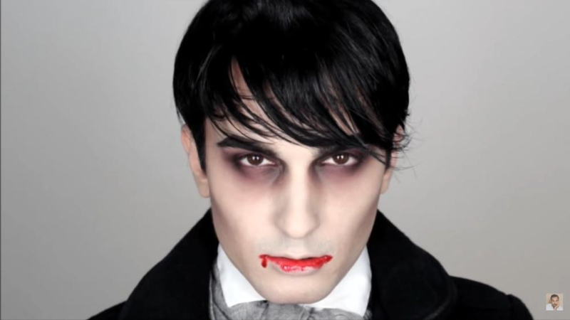 image of a boy in witch makeup look