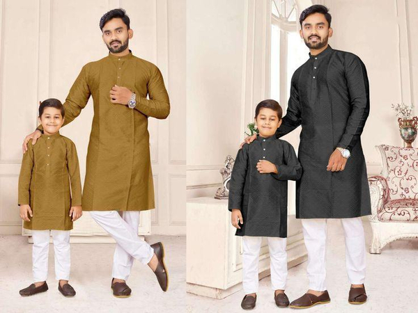 father and children wearing matching