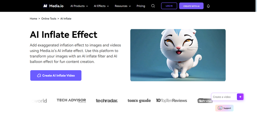 anime-inflation-ai-tool-medio-ai-homepage-screenshot