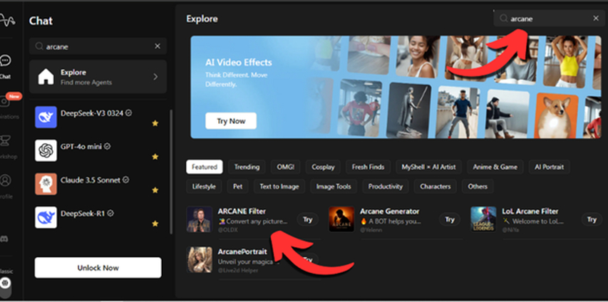myshell ai arcane ai art generator