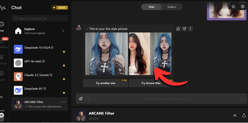 myshell ai arcane ai photo generator