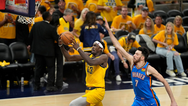 a moment from game 5 of nba finals 2025