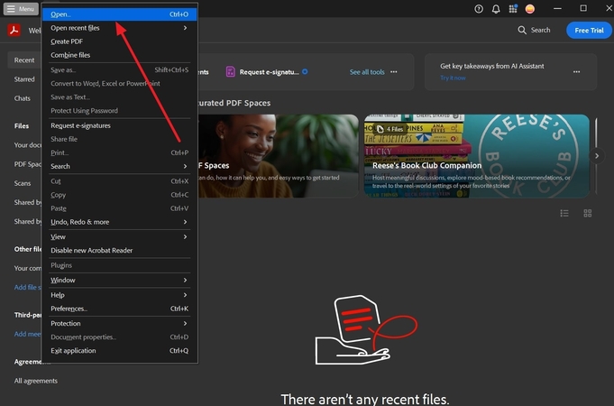 import pdf document in adobe