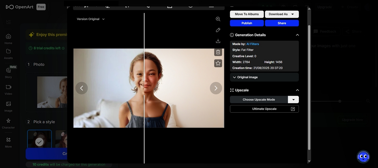 openart ai skinny girl to fat filter
