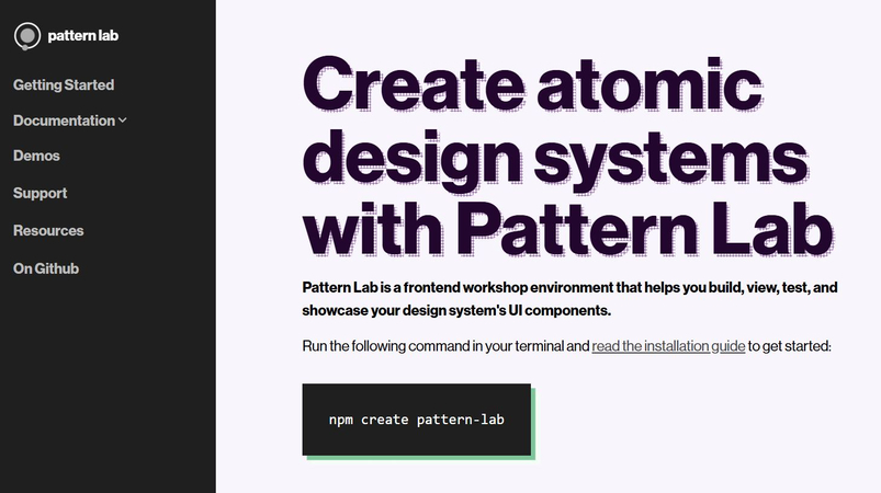 Pattern Lab interface