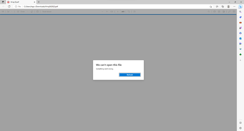 pdf file not opening