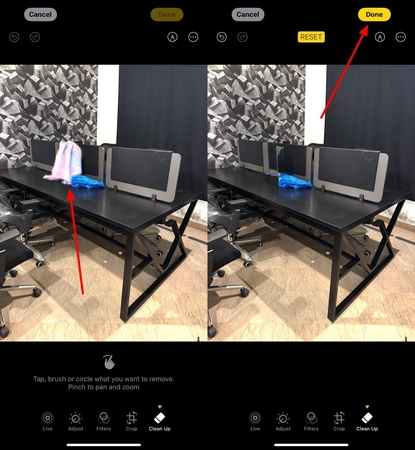 eliminar objeto de foto en iPhone