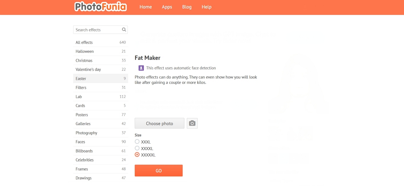 try free photofunia fat maker tool