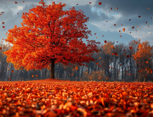 photography of beautiful orange color trees in autumn