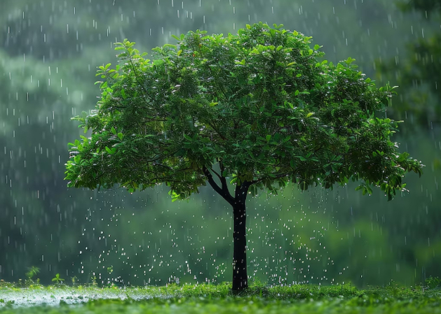 photography of beautiful tree in rain
