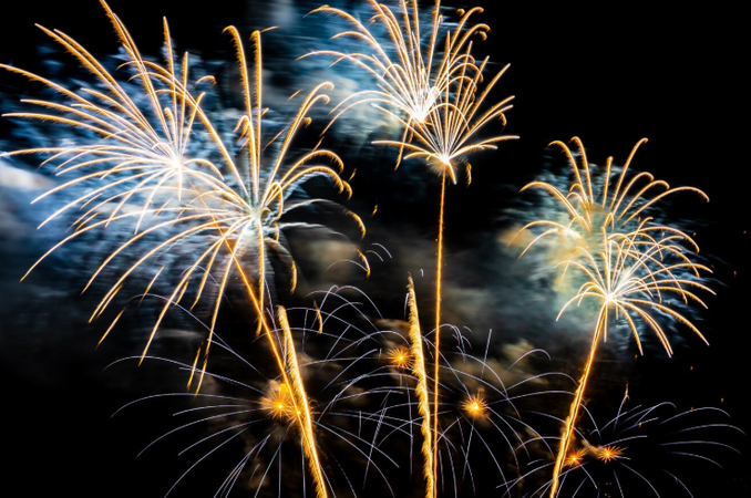photography of firework with bulb mode
