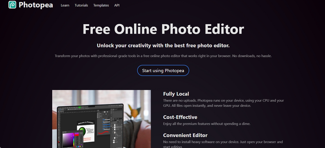 access photopea for raw images