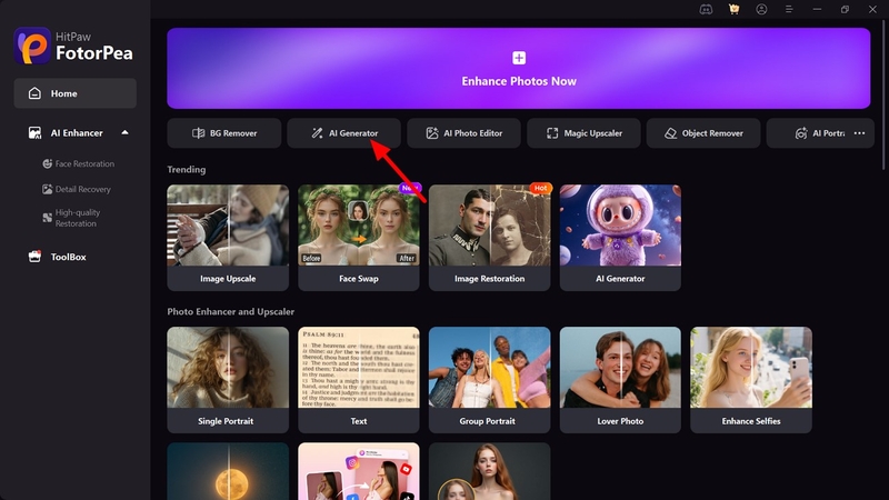 launch fotorpea ai generator tool
