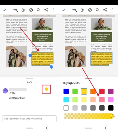 select highlight color