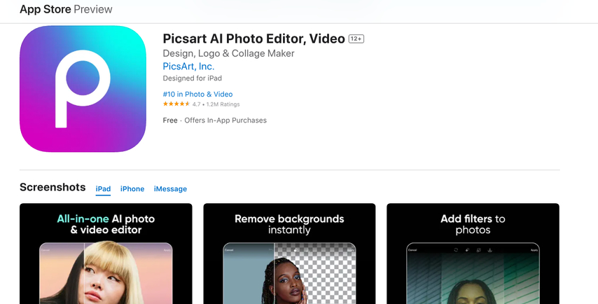 homepage-screenshot-of-picsart-app-preview