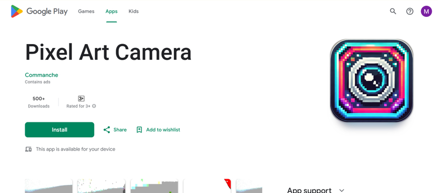 mobile app to apply pixel filter