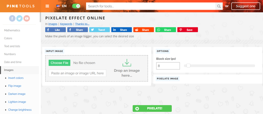 pixelate photos easily using Pixelizer