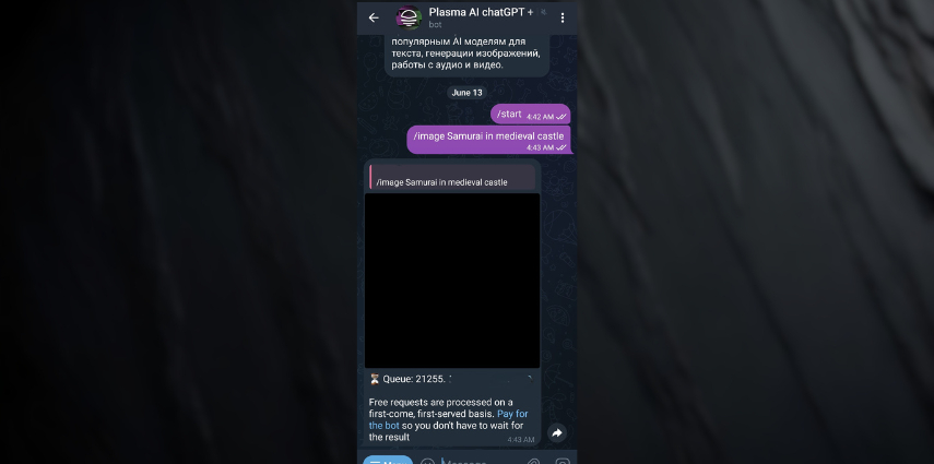 plasma chatgpt telegram ai image generator