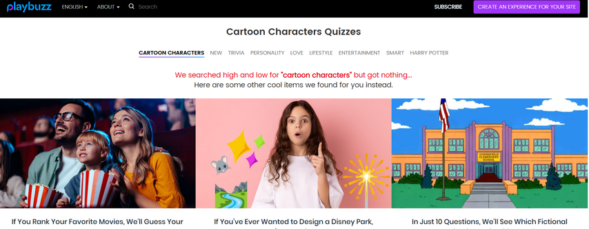 playbuzz cartoon character test