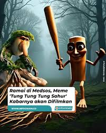 tung tung tung sahur character in jungle meme