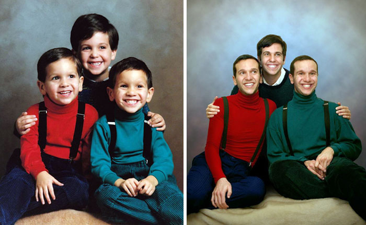 recreate childhood photo same pose