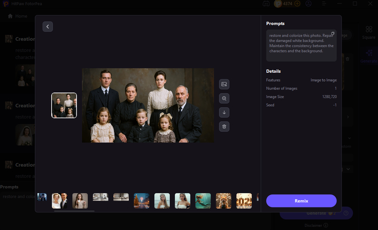 restore old family portrait with hitpaw fotorpea