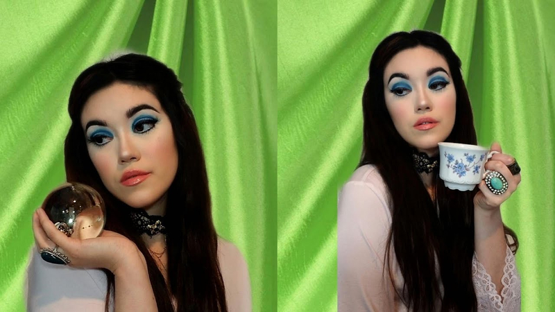 image of a girl in classic and romantic witch makeup look