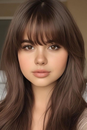 round face bangs styles