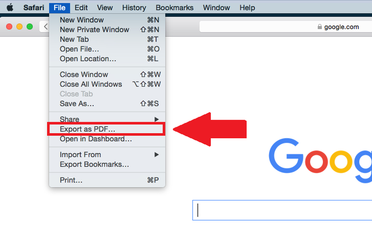 steps to save a webpage as pdf on safari browser