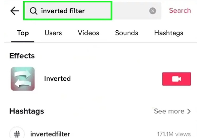 select the inverted effect with arrow icon
