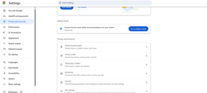 select privacy and security