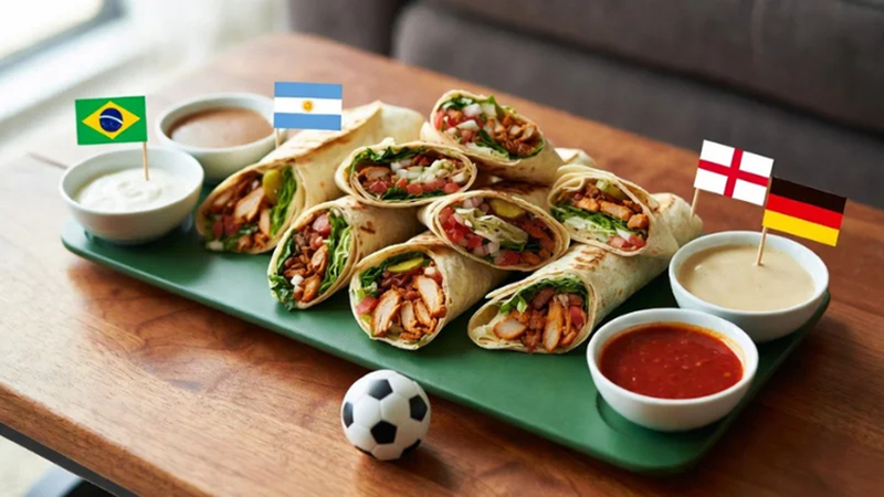 wraps served as football match snack