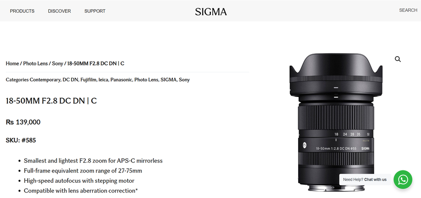dn dc f28 50mm 18 sigma